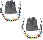 Retractable Portable Clothesline for Travel，Clothing line with 12 Clothes Clips，for Indoor and Outdoor Laundry Drying line，Outdoor Camping Accessories (2 Pack)