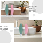 5pcs 150ml Leakproof Silicone Travel Bottles Set Refillable Mini Containers Toiletries Shampoo Conditioner Lotion Portable Leak Travel Dispenser and Daily Use Random Color