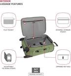 SWISSGEAR Sion Softside Expandable Spinner Luggage Durable Lightweight Travel Suitcase, Evergreen, Checked-Medium 25-Inch