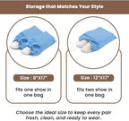 LFH Cotton Rich Shoe Storage Bags with Drawstring, Breathable Reusable Organizer, Perfect For Travel, Dorm, Hotel, College, Gym, Easy to Carry, Machine Washable 12"x17" (Pack of 2) - Sky Blue