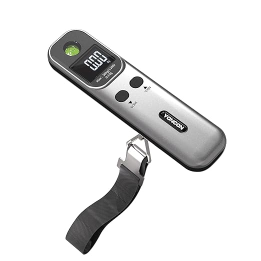 Digital Luggage Scale – 110lb Portable Suitcase Weight Scale with Backlit LCD, Tare Function, Travel Essentials for Airline Luggage, Backpacks, Outdoor Gear and Shipping Packages