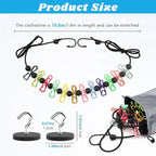 Magnetic Retractable Clothes Line for Cabin, Rubber Coated Non-Scratch Strong Magnets, Ship Approved Clothesline for Cruise Ship Essentials for Camper Hotel Room