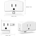 ETL Listed 3 Prong to 2 Prong Grounded Adapter, FiiMan 3 Pin to 2 Pin Polarized Plug Extender Power Strip Triple Outlet Converter, 3-Sided Outlets Wall Plug Splitter for Household Appliances,White(2)