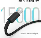 FUPYWP Car iPhone Carplay Cable, Car Charger Cord, USB A to Lightning Cable Fast Charging & Data Transfer for iPhone 14/13/12/11 Pro Max XR XS X 8 7 6 Plus SE Tangle-Free,3ft Black