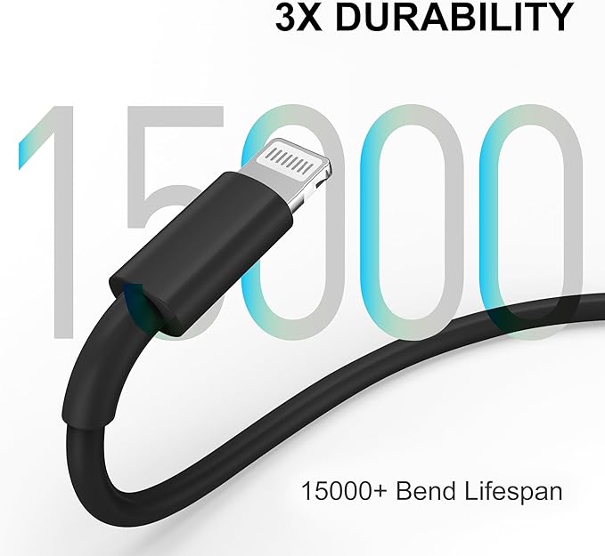 FUPYWP Car iPhone Carplay Cable, Car Charger Cord, USB A to Lightning Cable Fast Charging & Data Transfer for iPhone 14/13/12/11 Pro Max XR XS X 8 7 6 Plus SE Tangle-Free,3ft Black