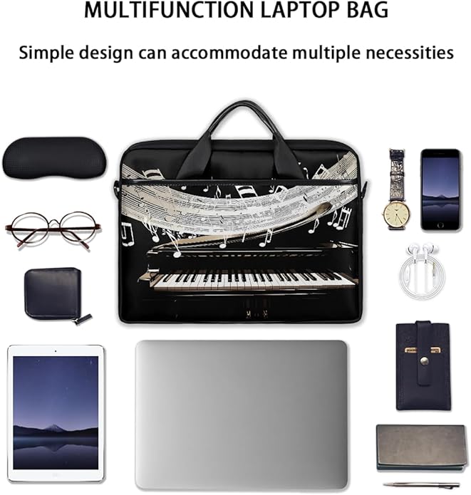 Laptop Shoulder Bag for Women Men, Waterproof Computer Case Messenger Bag Briefcase for Business Office Travel