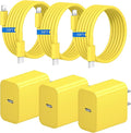 iPhone Fast Charger 3+3Pack 20W USB C Wall Charger with 10FT Fast Charging Cable Compatible with iPhone 14/13/12/11/Pro/Pro Max-Yellow