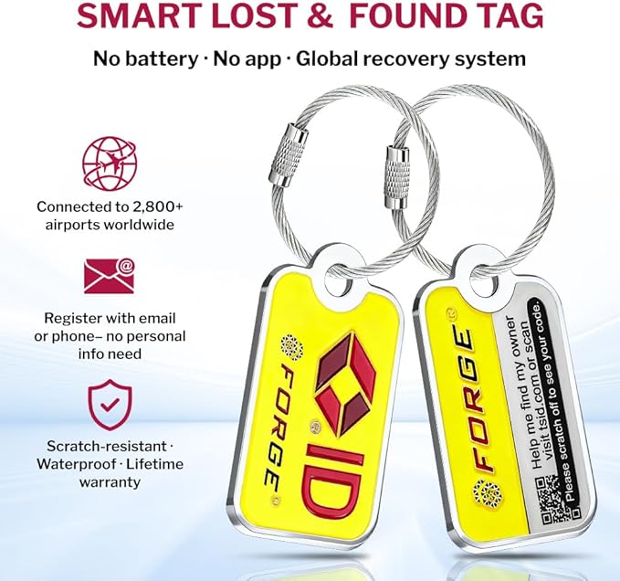 Forge Dual-Opening: Key or Combination Lock, TSA Approved Lock for Luggage, Pelican case, Travel, Gym, School, Luggage Combination Lock, Travel Bag Lock (Orange 2 Locks and 2 ID)