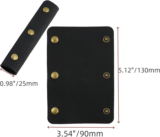 Mcredy 2 Pcs Luggage Handle Wrap Comfortable Leather Bag Strap Wrap Covers with Metal Clasp for Purse Wallet Shopping Travel Bags, Brown+Black