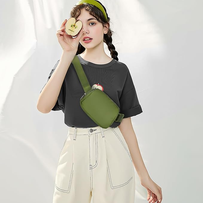 Belt Bag for Women Fanny Pack Crossbody Bags for Women Fashion Waist Packs with Adjustable Strap Gifts for Women Men (Olive)