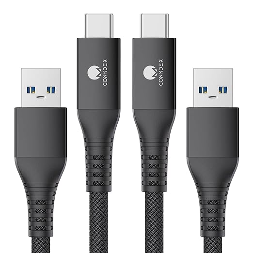 CONMDEX Android Auto USB Cable [3ft, 2-Pack] 10Gbps USB to USB C Data Transfer Cord, USB 3.1 Gen 2 Type C Charger Fast Charging Car Carplay Cable for iPhone 17/16 Pro Max Plus Galaxy S25 S24, Black