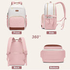 Focdod Laptop Backpack for Women Bookbag: 15.6 inch Work Backpacks with Pouch Pocket for Large Capacity Cup & USB Charger College Book Bag Travel Business Nurse Teacher Bookbags Anti-theft Back Pack