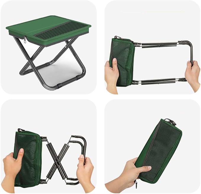 2-in-1 Collapsible Camping Stool & Sling Bag / 220LB Load Capacity Folding Portable Fishing Stool/Collapsible Stool for Camping, Hiking, Fishing, Gardening & Beach Outdoor Activities