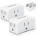 2 Prong to 3 Prong Outlet Adapter, VINTAR 2 Prong Power Strip with 3 AC Outlets (1875W/15A), Polarized Plug, Wall Plug Extender for Non-Grounded Outlet in Old House, Cruise Essentials, 2 Pack