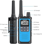 NXGKET Walkie Talkies for Adults Long Rang NOAA Weather Alerts, Rechargeable Walkie Talkies 2 Way Radio 22 FRS Channel with 1800mAh Li-ion Battery USB-C Cable Outdoor Cruises Camping, 4 Pack