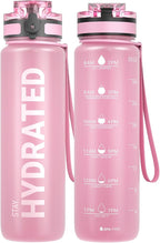Sahara Sailor Water Bottle 32oz, Durable and Leakproof Water Bottles Motivational with Time Marker, Tritan, BPA Free, Wide Mouth with Easy Clean Brush for Gym, Travel, Home, School, Office (1 Bottle)