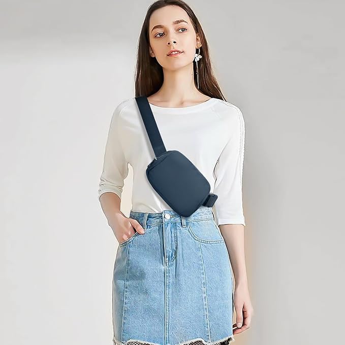 Belt Bag for Women Fanny Pack Crossbody Bags for Women Fashion Waist Packs with Adjustable Strap Gifts for Women Men (Navy)