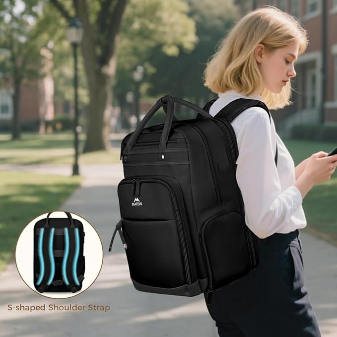MATEIN Teacher Backpack with Lunch Compartment, 15.6 Inch Lunch Backpack for Men with Organized Pocket, College Laptop Backpacks Meal Prep Bag Gift for Teachers Work Nurse Commute Office