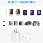 iPhone 17 16 15 Charger Fast Charging 6FT - 20W USB C Charger Block with 6FT Type C to C Cable Compatible with iPhone 17/17 Pro/17 Pro Max/Air/16/16e/15, iPad Pro, iPad Air (White)