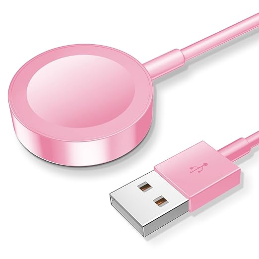 𝟐𝟎𝟐𝟔 𝐔𝐩𝐠𝐫𝐚𝐝𝐞𝐝 for Apple Watch Charger Magnetic Fast Charging Cable [Portable] Magnetic Wireless Charging Compatible with iWatch Series Ultra/10/9/8/7/6/SE/5/4/3/2-[3.3FT] Pink
