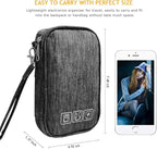 Electronic Organizer Bag Cable Organizer Travel Cord Organizer Case Pouch Portable Carrying Case for Charger Hard Drive Earphone USB SD Card (Grey)