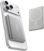 Baseus Picogo Power Bank, Smallest 5,000mAh Magnetic Wireless Charger with USB-C Braided Cable, Fast Charging Portable Battery Pack, NTC Safety Alloy Travel Essential for iPhone 7 Pro Max/17 Air/17e
