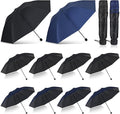 Hillban Set of 12 Windproof Travel Umbrellas Bulk Portable Folding Compact Umbrella for Rain Sun for Wind Backpack Men Women