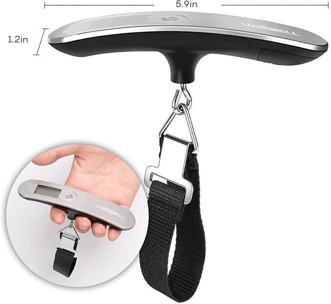 Digital Luggage Scale Vacation Travel Essentials Accessories Gifts for Traveler Portable Suitcase Handheld Weight Scale 110 lbs Hanging Baggage Travel Must Haves