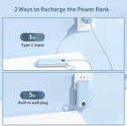 penaover Portable Charger with Built-in Cables&AC Wall Plug,Slim 10000mAh 22.5W Fast Charging Power Bank,5 Output 2 Input USB-C External Battery Pack Compatible with iPhones,Samsung,Android, etc