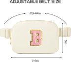 Gitus Personalized Gifts Birthday Gifts for Girls Fanny Pack Cross Body Bags with Initial Letter Preppy Stuff Gifts for Her Girlfriend Wife Sister Friends Mom (Ivory-B)