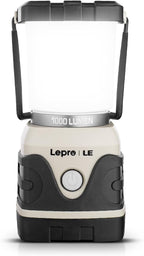 Lepro 1000LM Battery Powered LED Camping Lantern, White Tent Light with 4 Light Modes, Camping Essentials, Waterproof Lantern Flashlight for Camping, Emergency Light, Power Outage, Not Rechargeable
