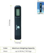 GoGreen Power (TR1320BK) Digital Luggage Scale, Digital Weighing Scale with Strap, Battery Powered Baggage Scale with Built-in lbs/kg Conversion, Measures up to 88 lbs / 39.9 kgs, Black