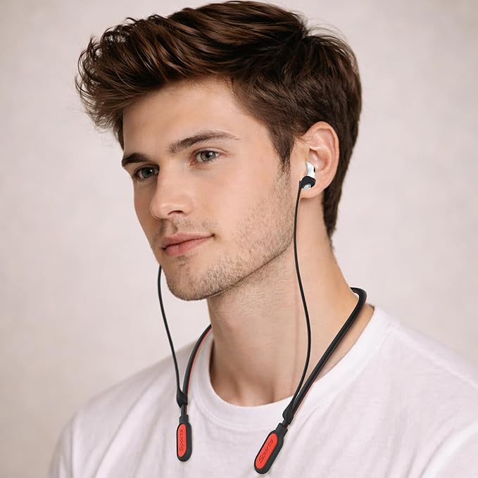 Compatible Airpods Strap, Silicone Anti-Lost Strap Wire Cable Connector Sports Neckband Compatible for Airpods Pro 3/2/1, Airpods 4, 3, 2, 1, Black with Red