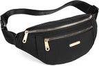 Fanny Pack Waist Pack for Women, Fashion Waist Bag with Adjustable Strap for Travel Sports Running black