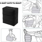 Travel Foot Rest Pillow, Portable Inflatable with Double Hand Pump Adjustable Three Layers Height Pillow for Foot Rest on Airplanes,Cars,Buses,Trains,Office Kids to Sleep on Long Flights (Black)
