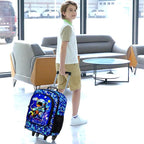 Kids Luggage for Boys, Water Resistant Rolling Suitcase, Cool Astronauts Travel Carry on for Elementary Preschool Toddler