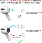 3 Pairs Replacement Ear Tips for AirPods Pro and 2nd Generation with Noise Reduction Hole, Silicone Ear Tips for AirPods Pro with Portable Storage Box and Fits in Charging Case (S/M/L, Clear)