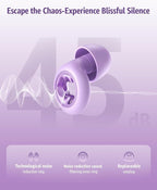Ear Plugs Noise Cancelling for Sleeping: 45dB Earplugs with 8 Eartips & Ultra-Soft Silicone - Reusable Earbuds for Concerts, Travel, Snoring, Side Sleepers