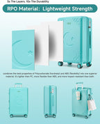 Somago Expandable 2-Piece Luggage Sets 20"/24" Suitcases with Shock-Absorbing Braking Spinner Wheels Moon Star Design Hard Shell Suitcase with Cupholder TSA Lock (Robin Egg Blue,Expandable 20/24 Inch)