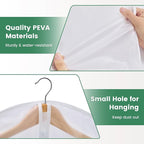 Carbrea Translucent Garment Bag - 15 Packs Garment Bags for Hanging Clothes Dress Bag Suit Bags for Closet Storage Travel - 24" x 40"/47"/55"