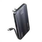 INIU Portable Charger, Ultra Slim & Small 45W Fast Charging Power Bank, 10000mAh GaN Battery Pack with Built-in AC Wall Plug, Flight-Safe Travel 3-in-1 Powerbank, for iPhone 17 16, Samsung, Tablet etc