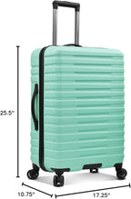 U.S. Traveler Boren Expandable Hardside Rugged Travel Luggage with 8 Spinner Wheels, Mint, Checked-Medium 26-Inch