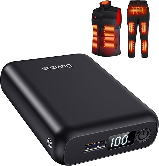 7.4V 18400mAh Heated Vest Battery Pack, Portable Battery Pack for Heated Vest Compatible with ORORO, Power Bank for Heat Jacket for Sevdiea, for Topdot, for Wulcea(No 5V/12V)