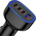 Multi 4 Ports Fast Car Charger Adapter 12V Auto Vehicle Plug - USB C & USB A Quick Charging - Cigarette Lighter Cell Phone Automobile Charger for iPhone 17 Pro Max Air 16e 16 15 14 13 12, Samsung S26