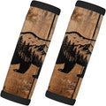 2 Pack Luggage Handle Wrap with Travel Tags - Non-Slip Protective Cover Soft Handle Grips Covers for Suitcase(Forest Bear Wooden)