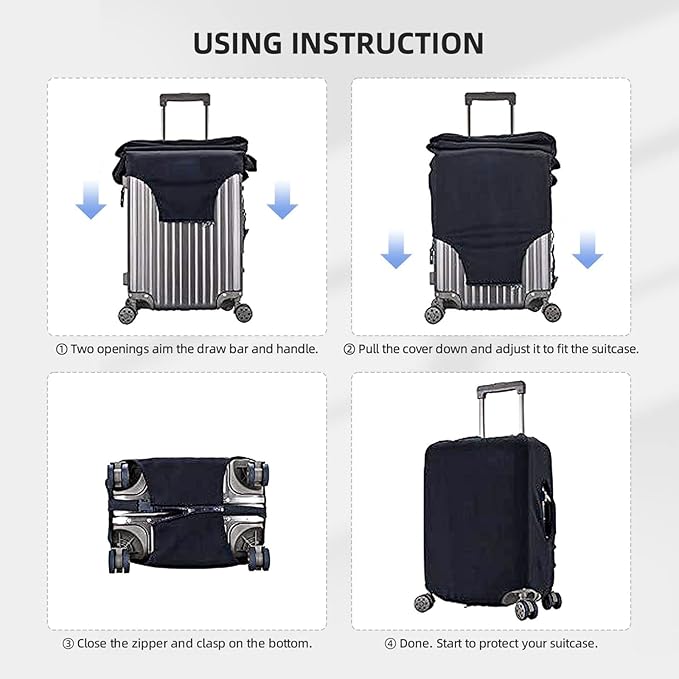 Travel Luggage Cover Suitcase Protector, Rainbow Butterfly Washable Elastic Suitcase Baggage Cover Anti-scratch Double-sided with Zipper Closure for Wheeled Suitcase Fits 22-24 Inch Luggage