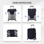 Travel Luggage Cover Suitcase Protector, Rainbow Butterfly Washable Elastic Suitcase Baggage Cover Anti-scratch Double-sided with Zipper Closure for Wheeled Suitcase Fits 22-24 Inch Luggage