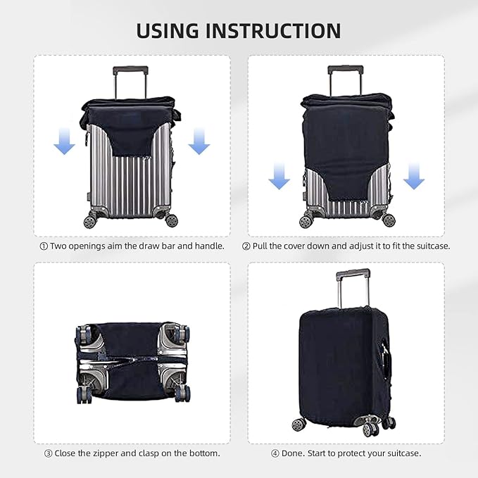Travel Luggage Cover Suitcase Protector, Rainbow Butterfly Washable Elastic Suitcase Baggage Cover Anti-scratch Double-sided with Zipper Closure for Wheeled Suitcase Fits 25-28 Inch Luggage