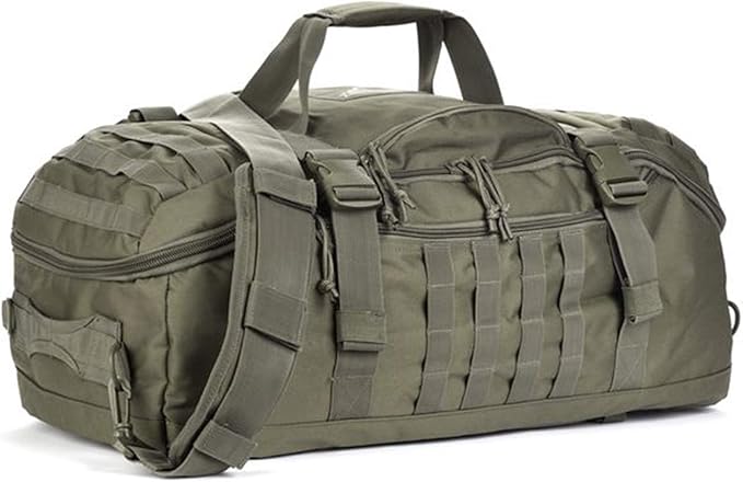 Miramrax Travel Duffle Bag Backpack for Men - Large Tactical Bags Weekender Gym Bag for Overnight Traveling Military Workout Deployment Sports (Green, 80L)