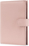 Karmiir RFID Passport Holder Travel Wallet for Women, Leather Passport Cover Wallet with Card Holders SIM Slots,Zippered Coins Pocket and Cash Slot Slim Compact Travel Wallet (Pink)